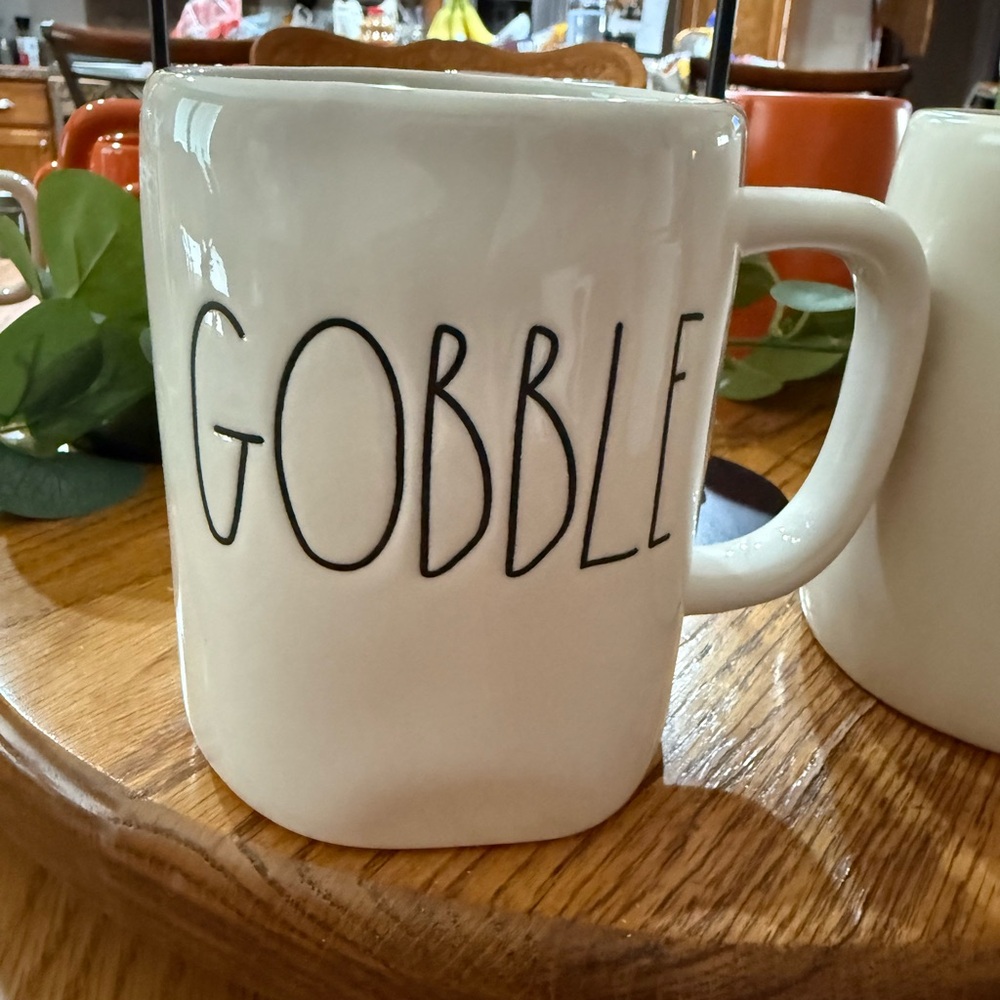 Rae Dunn Cream 'Gobble' Mug